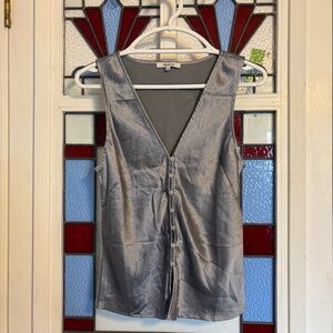 Madewell Silver Satin Vest Size 4